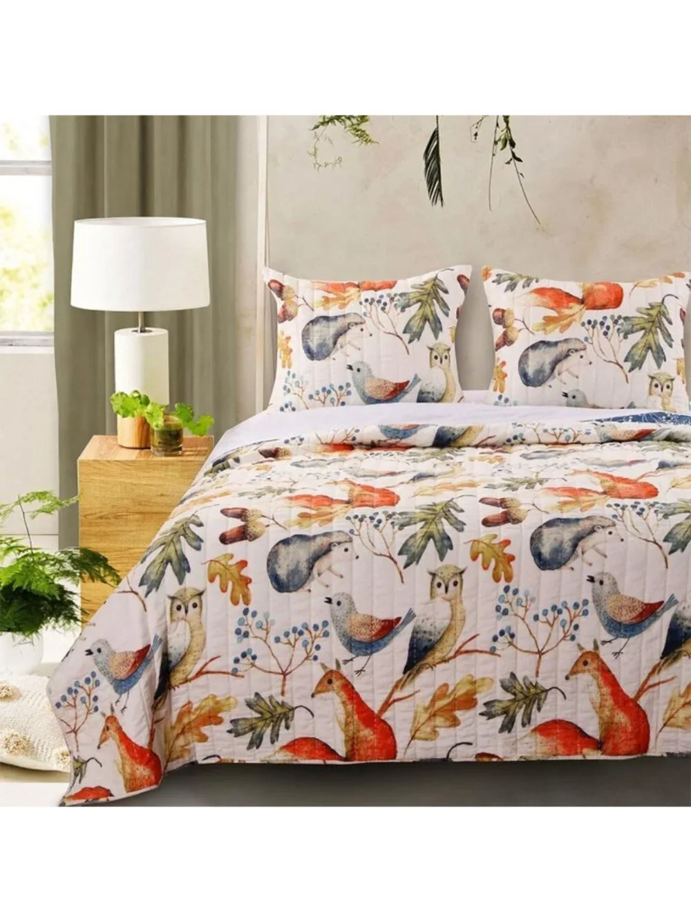 Elegant King Quilt Set in Off-White, Soft Cotton, Cozy Bedding for Home Decor